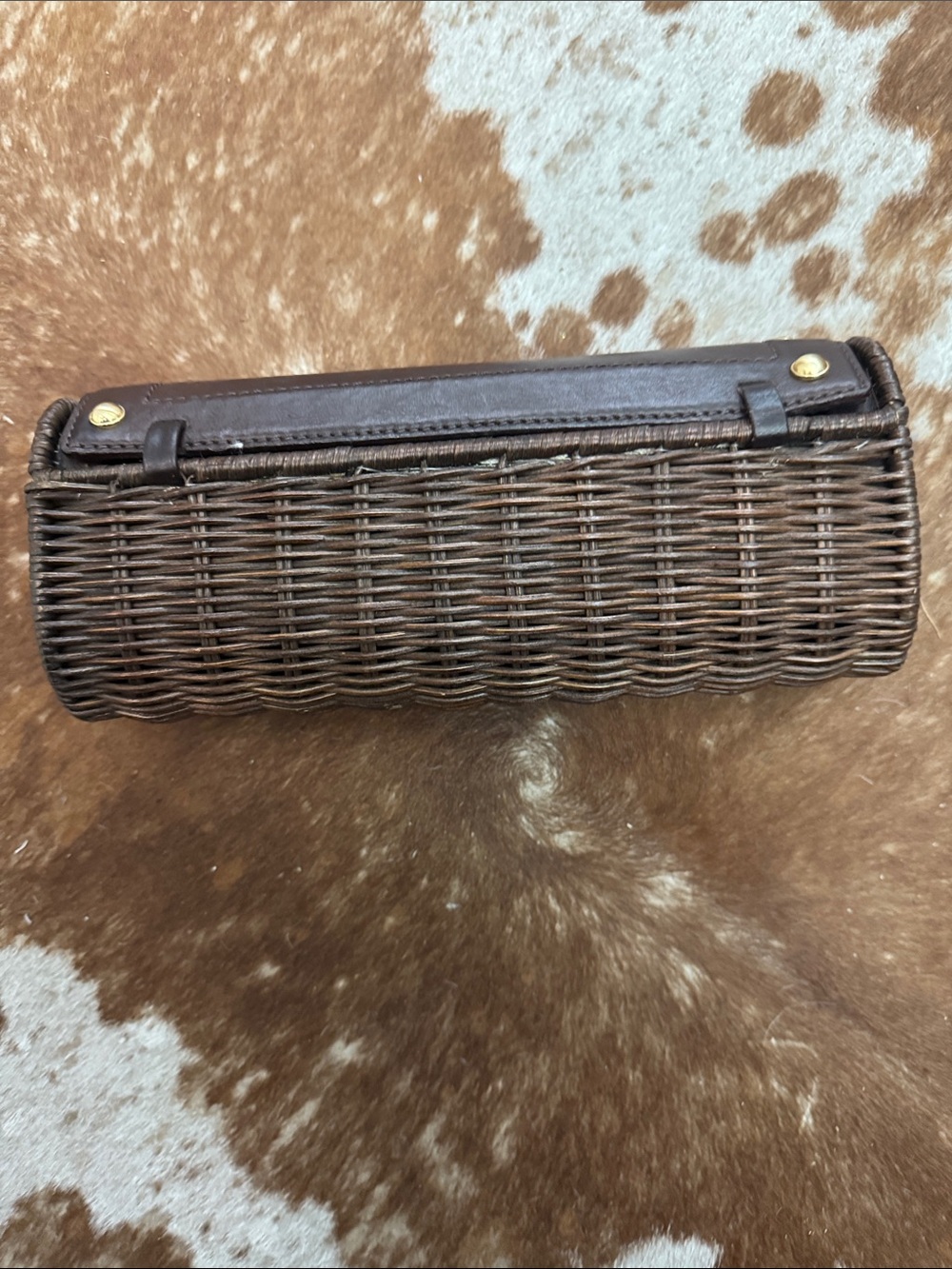 Michael Kors Brown Woven Wicker Clutch with Gold Hardware - Picture 5 of 5